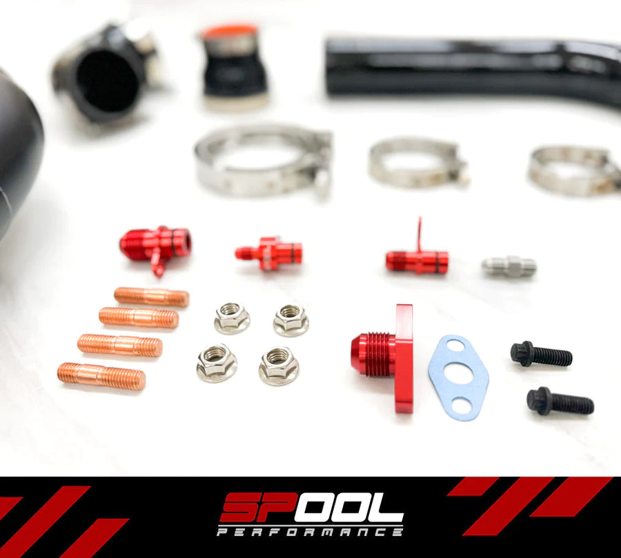SPOOL PERFORMANCE BILLET MANIFOLD A91 SUPRA 6 PORT TOP MOUNT TURBOCHARGER KIT SP-A916P-TMTK-IFX900-NCC-NCO