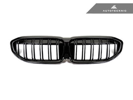 AUTOTECKNIC DUAL-SLATS GLAZING BLACK FRONT GRILLES - G20 3-SERIES  ATK-BM-0615-DS-GB