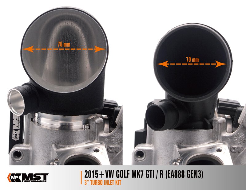 MST Performance MST MK7 MQB High Flow 3" Turbo Inlet Kit VW-MK710V1
