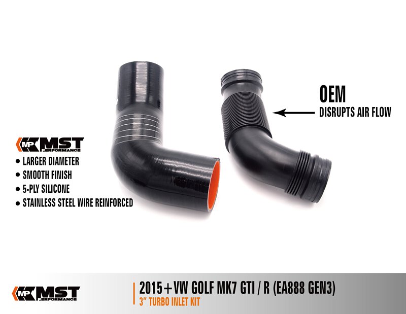 MST Performance MST MK7 MQB High Flow 3" Turbo Inlet Kit VW-MK710V1