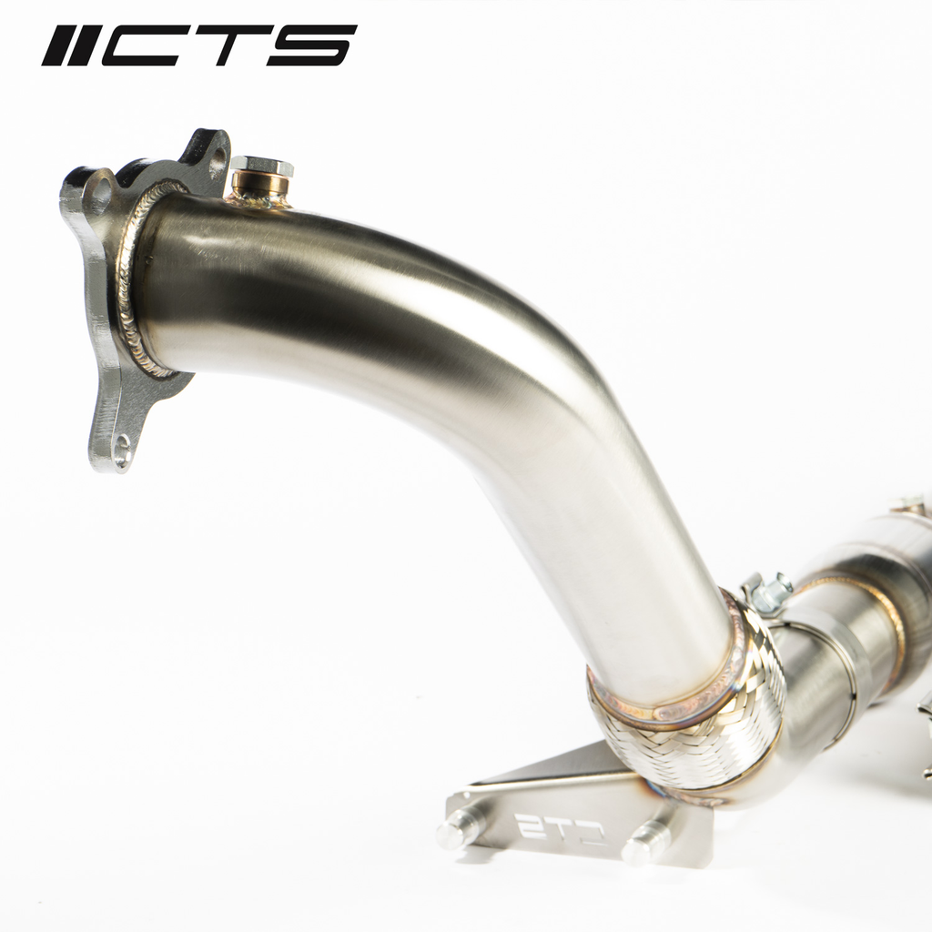 CTS TURBO MK6 GOLF R 2.0T, MK2 AUDI TT QUATTRO/TT-S 2.0T, 8P A3 QUATTRO/S3 2.0T HIGH FLOW CAT DOWNPIPE CTS-EXH-DP-0003-CAT