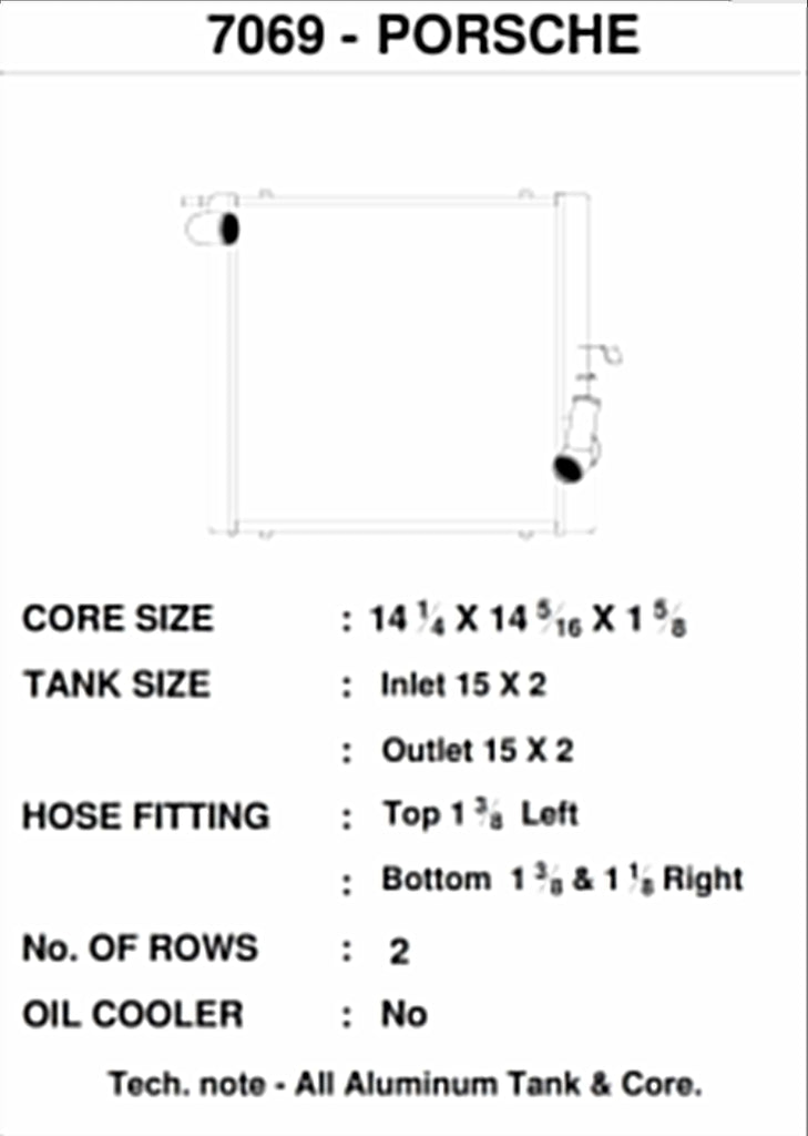 CSF Radiators Porsche 7069