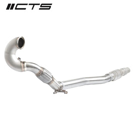 CTS TURBO MQB AWD EXHAUST DOWNPIPE WITH HIGH FLOW CAT (MK7/MK7.5 GOLF AWD, GOLF R, A3/S3/TT/TT-S QUATTRO) CTS-EXH-DP-0015-CAT