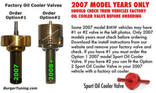 Load image into Gallery viewer, Burger Motorsports Sport Oil Cooler Valve