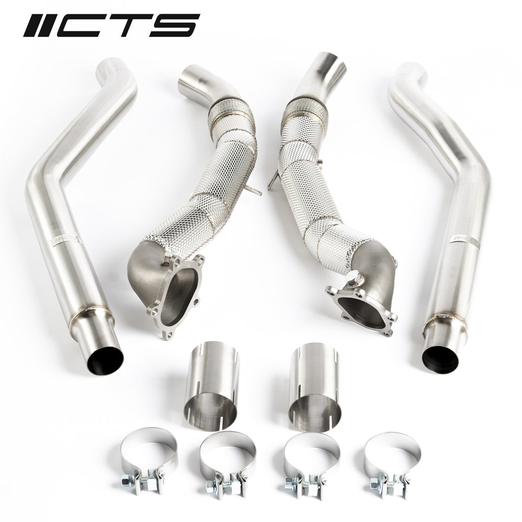 CTS TURBO AUDI C7/C7.5 S6/S7/RS7 4.0T CAST DOWNPIPE RACE SET CTS-EXH-DP-0026