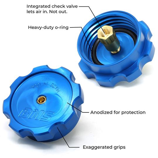 Burger Motorsports BMS Billet Water Injection Tank Cap with Safety Check Valve