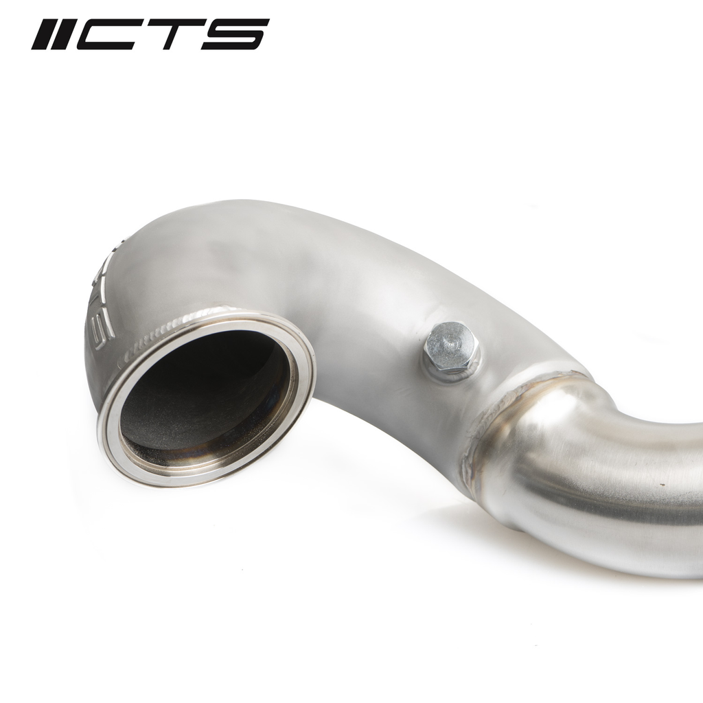 CTS TURBO MQB FWD EXHAUST DOWNPIPE WITH HIGH FLOW CAT (MK7/MK7.5 GOLF, GTI, GLI, A3 FWD) CTS-EXH-DP-0014-CAT