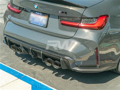 RW Carbon BMW G80 M3 OEM Style Carbon Fiber Diffuser bmwg8003