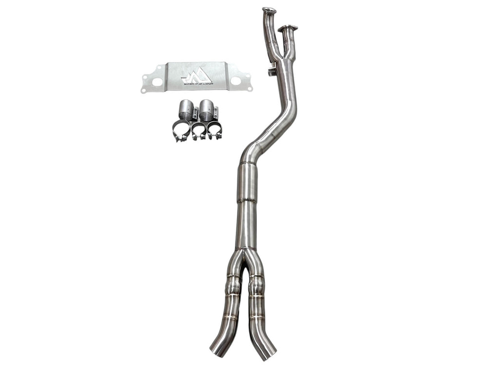 MAD BMW G87 M2 S58 Resonated Single Midpipe (Brace Included) MAD-086