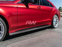 Load image into Gallery viewer, RW Carbon Mercedes W218 CLS Carbon Fiber Side Skirt Extensions mercw21814