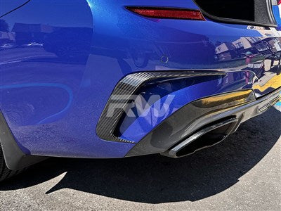 RW Carbon BMW G20 3-Series Carbon Fiber Rear Bumper Trims bmwg20045