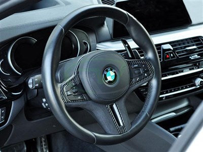 RW Carbon BMW Carbon Fiber Alcantara Steering Wheel Trim LCI bmwg30025