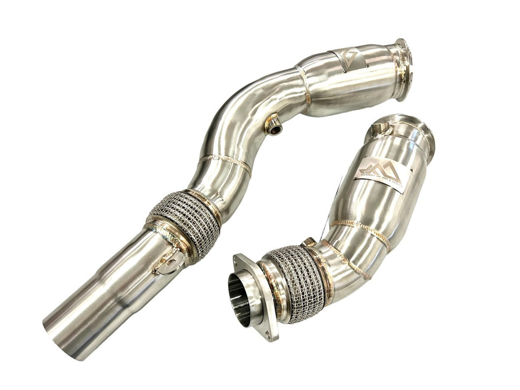 MAD BMW S55 Resonated Downpipes M2C M3 M4 W/ Flex Section Mad-2072