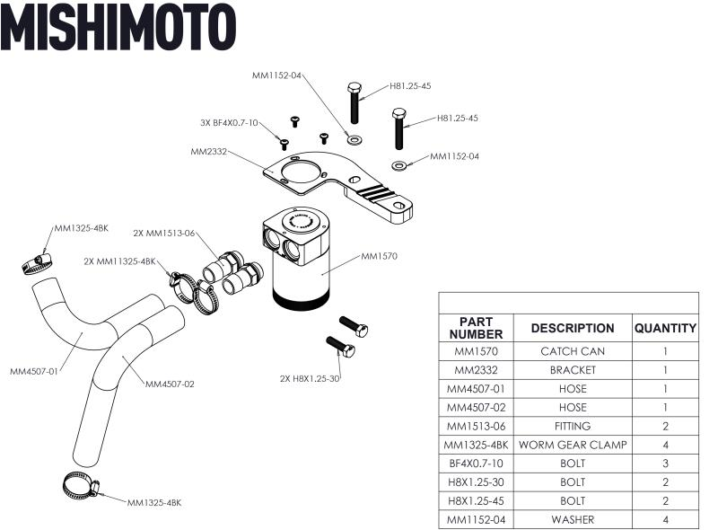 Mishimoto Baffled Oil Catch Can, fits BMW F8X M3/M4 2015-2020 MMBCC-F80-15CBE