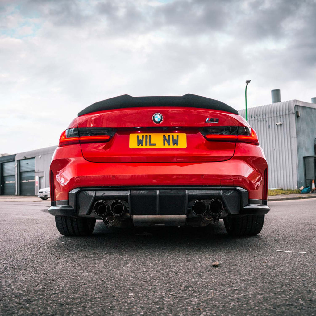 R44 MHC PLUS BMW G8X G80 M3 & G82 M4 PERFORMANCE STYLE REAR DIFFUSER IN PRE PREG CARBON FIBRE