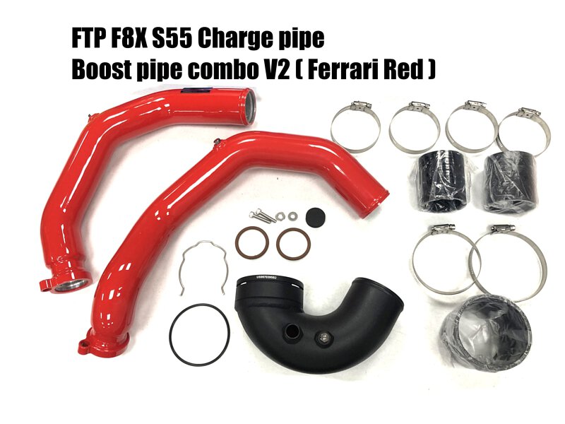 FTP Bright black F8X M3/M4 S55 charge pipe boost pipe combo V2