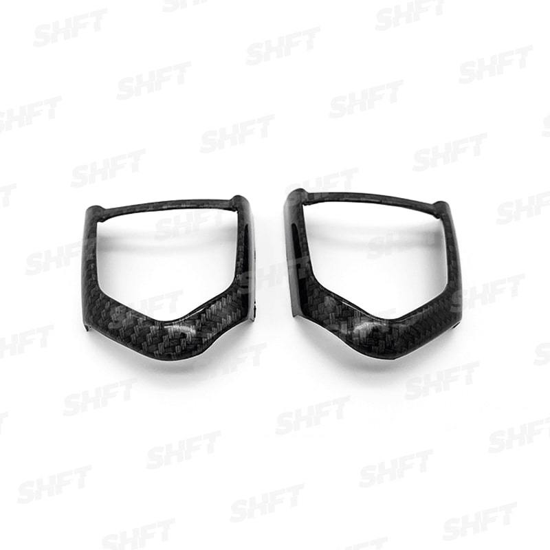 RFF SHFT STEERING WHEEL BUTTON FRAME TRIM IN CARBON FIBRE LOOK WITH GLOSS FINISH