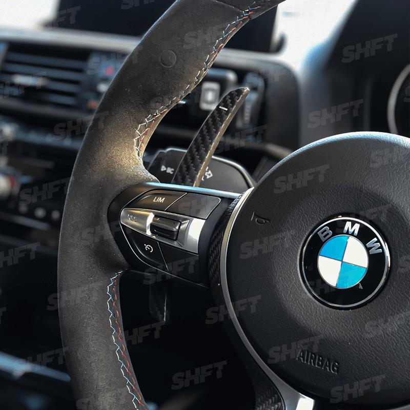 R44 BMW F SERIES AUTOMATIC PADDLE SHIFTERS IN GLOSS / MATTE CARBON FIBRE