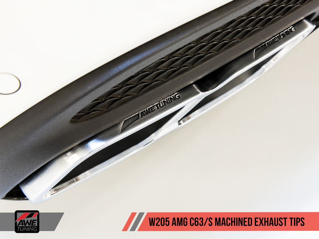 AWE TUNING MERCEDES-BENZ W205 AMG C63 MACHINED EXHAUST TIPS GRP-EXH-MBC63TIPS1
