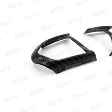 Load image into Gallery viewer, RFF SHFT STEERING WHEEL BUTTON FRAME TRIM IN CARBON FIBRE LOOK WITH GLOSS FINISH