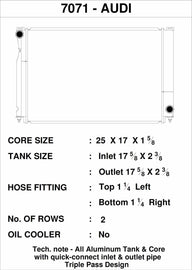 CSF Radiators All Aluminum Performance Radiator S4 #7071