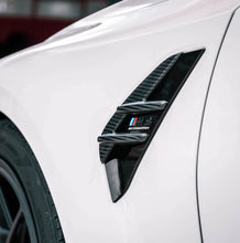 Load image into Gallery viewer, R44 MHC PLUS BMW G80 M3 PRE PREG CARBON FIBRE SIDE FENDER BADGE COVER