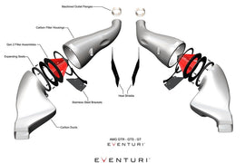 Eventuri Mercedes C190 R190 AMG GT 2DR GT / GTS / GTR Black Carbon Intake + Engine Cover EVE-AMGGT-CF-INT